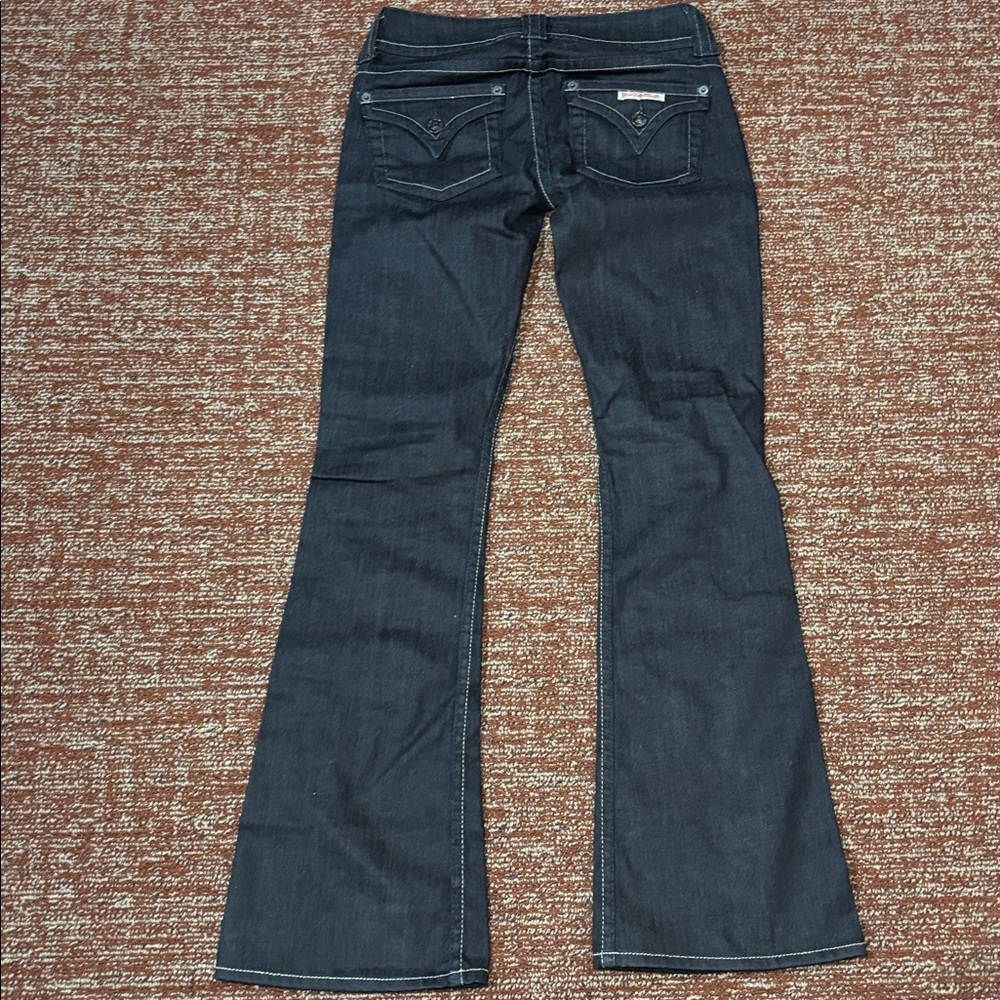 Vintage Y2K Hudson dark wash low rise flap pocket flare leg denim women’s 25 - Picture 2 of 14